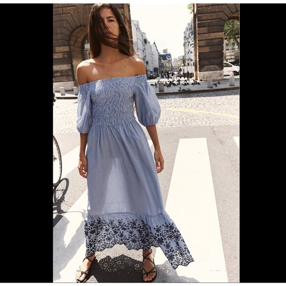 ZARA Balloon Sleeve Long Dress NWT - Picture 10 of 16